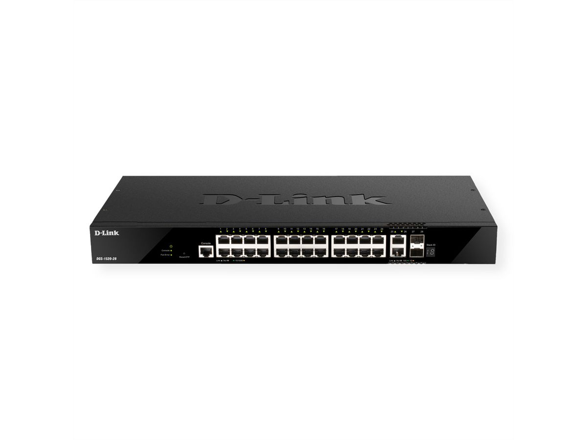 D-Link DGS-1520-28/E 28-Poorts Smart Managed Gigabit Stack Switch 4x 10G