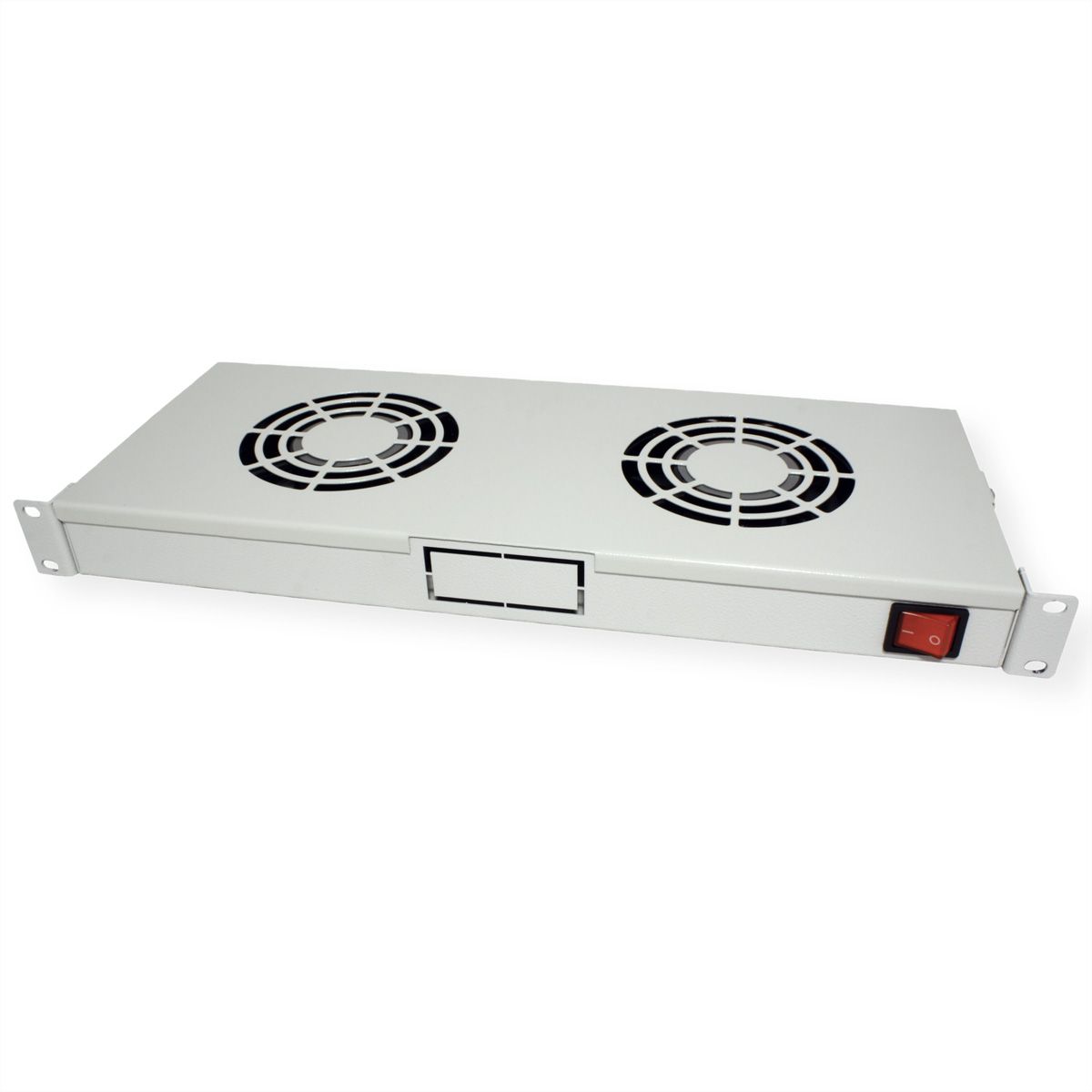 ROLINE 19" Fan unit with 2 fans, ON/OFF grey