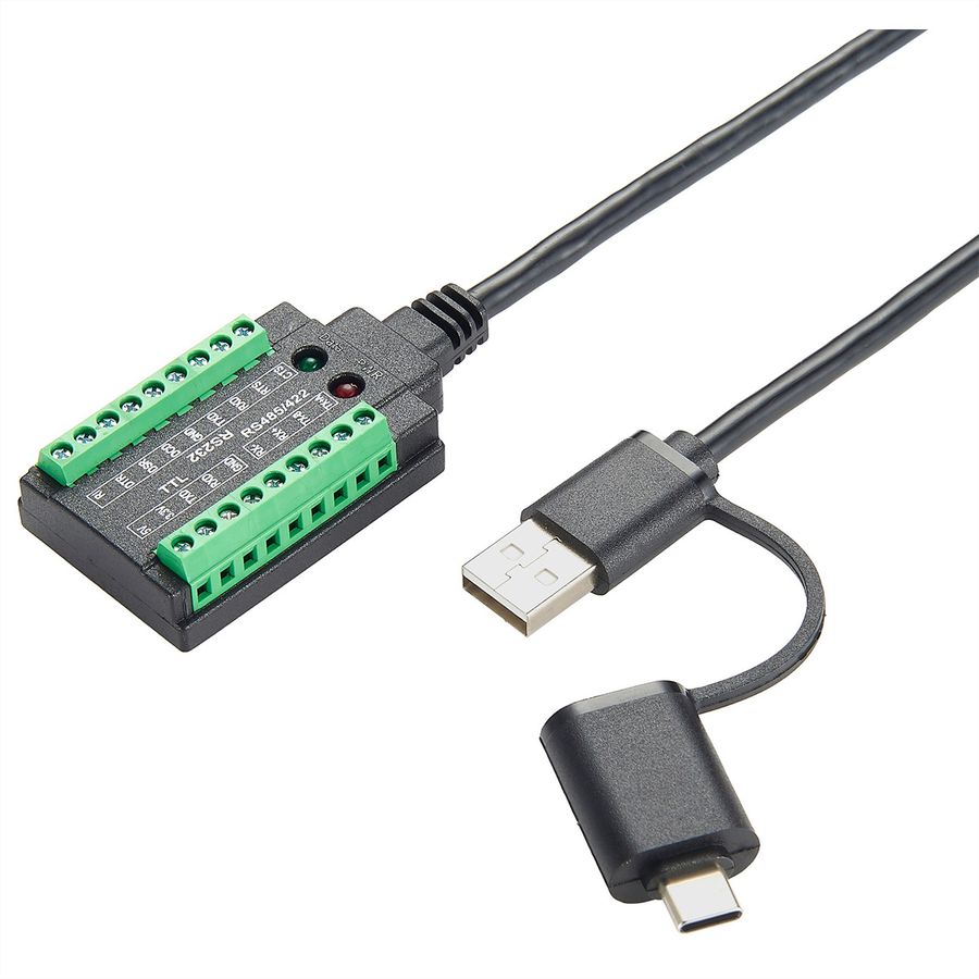 EXSYS EX-13003 USB 2.0 naar 1 x seriële RS-232/422/485 en TTL-kabel met 18-polig klemmenblok