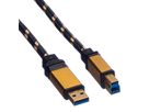 ROLINE GOLD USB 3.2 Gen 1 Cable, Type A M - B M, Retail Blister, 0.8 m