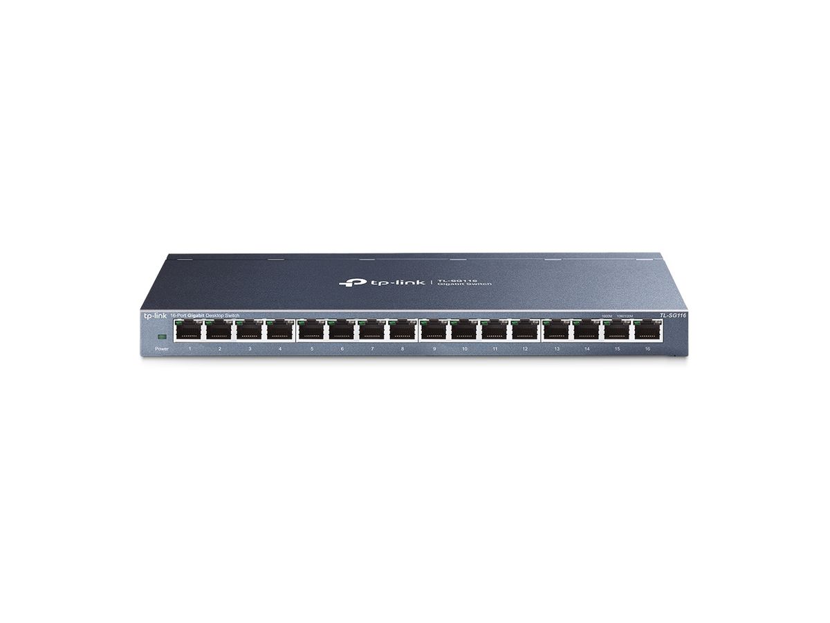 TP-Link TL-SG116 Unmanaged Gigabit Ethernet (10/100/1000) Zwart