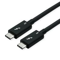 ROLINE Thunderbolt™ 5 Cable, C-C, M/M, 8K UHD-2, 80Gbit/s, 240W, passive, black, 0.5 m