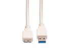 VALUE USB 3.2 Gen 1 kabel, type, A M - Micro B M, wit, 0,15 m