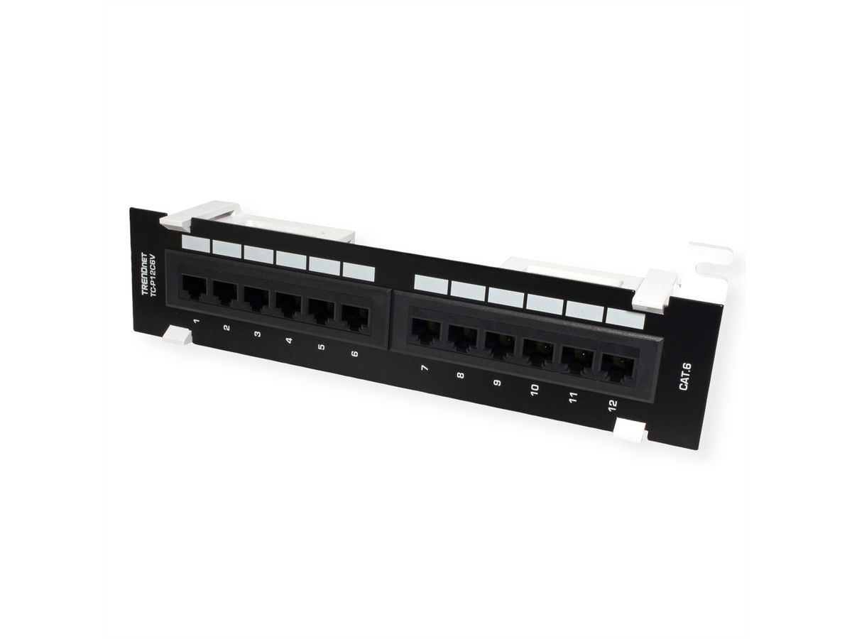 TRENDnet TC-P12C6V Patchpaneel, 12-poorts wandmontage Cat.6 niet afgeschermd