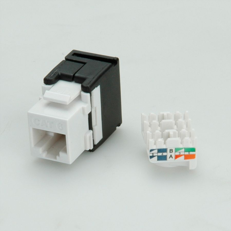 VALUE Cat.6 (klasse E) Keystone onafgeschermd, zonder gereedschap, wit