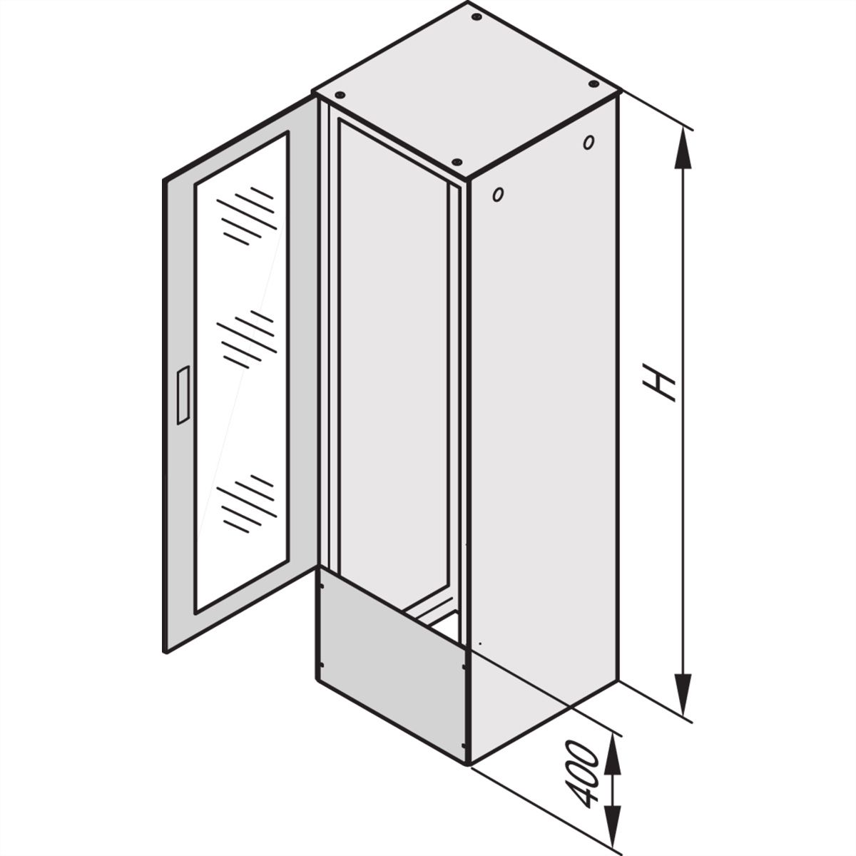 SCHROFF Varistar Connection Plate for Shortened Door/Rear Panel, IP 55, RAL 7021, 400H 600W