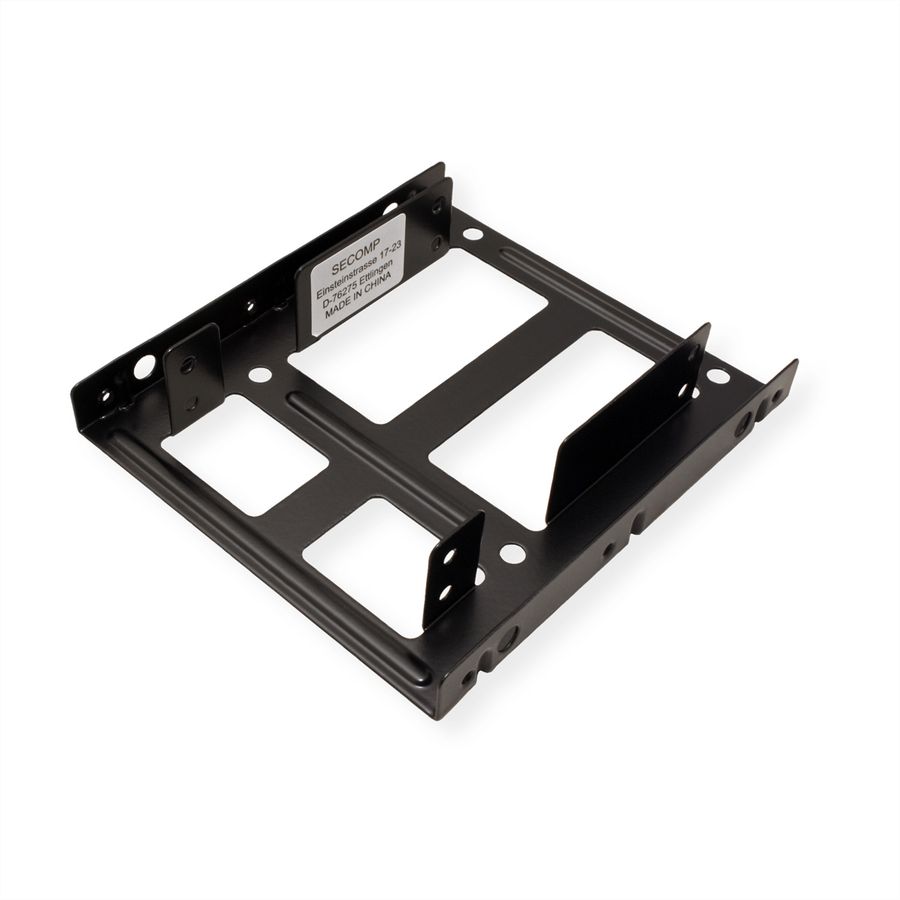 ROLINE HDD/SSD Mounting Adapter, 3.5 inch frame for 2x 2.5 inch HDD/SSD, metal, black