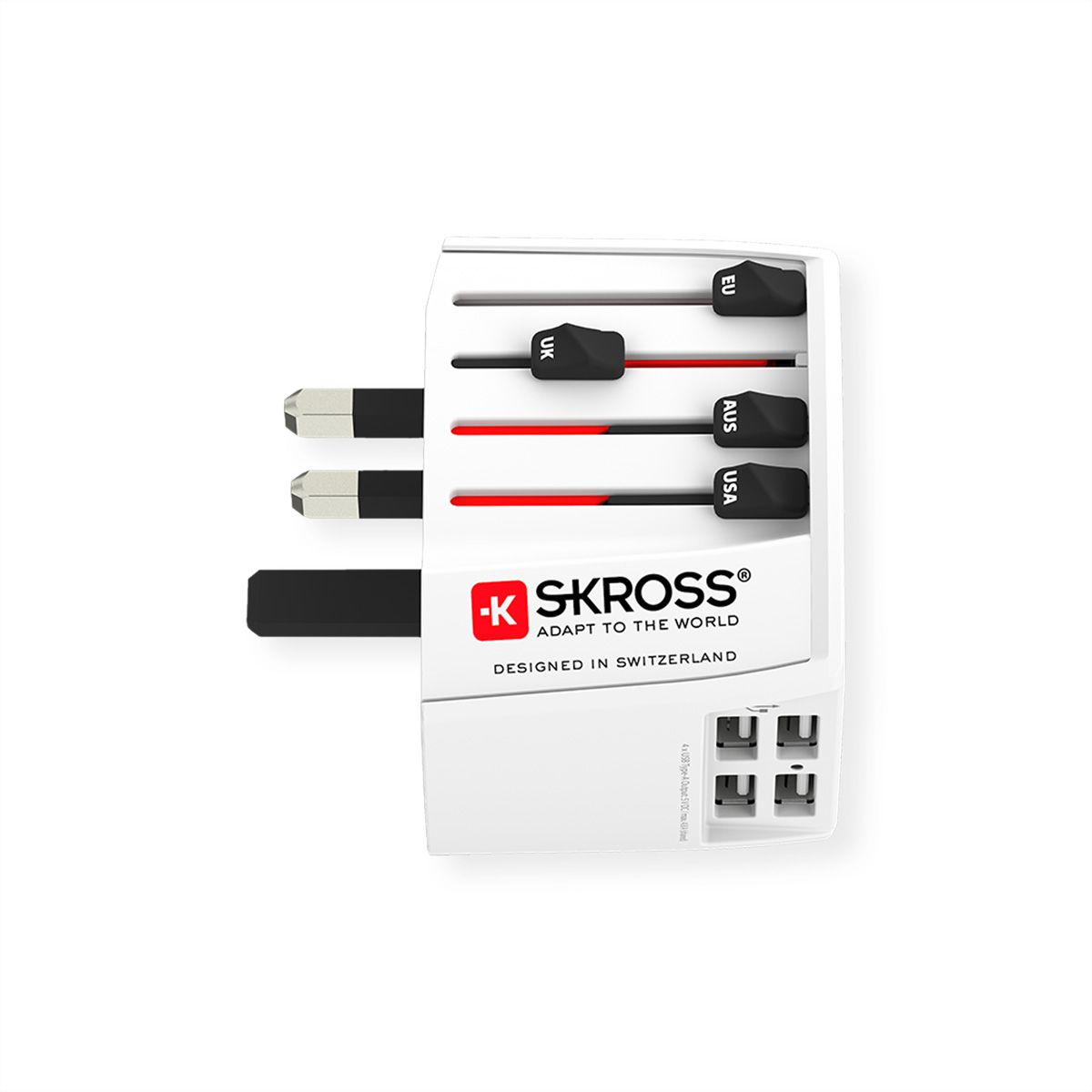 Skross MUV USB 4A Universal Travel Adapter, worldwide