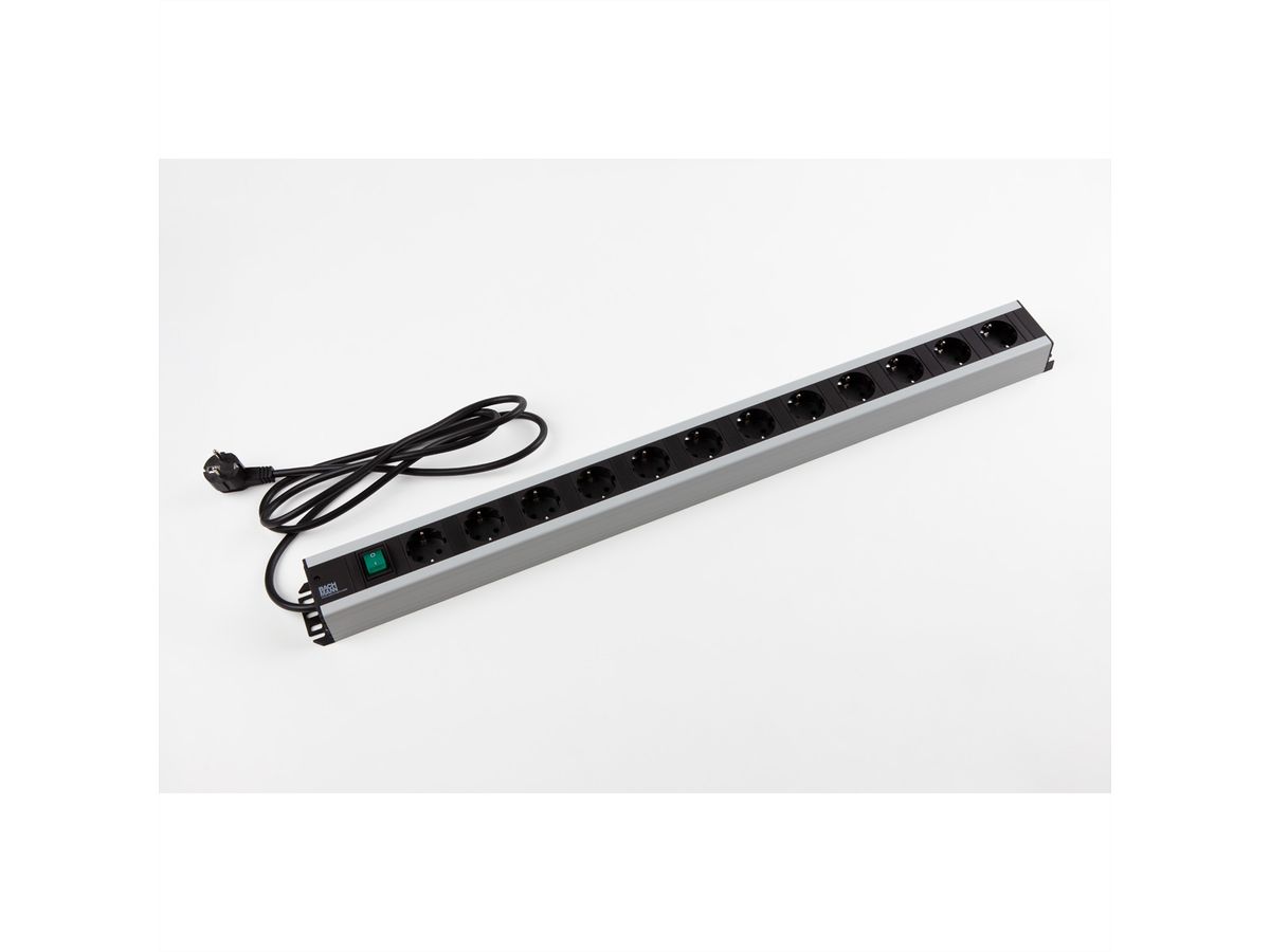 BACHMANN stekkerdoos 12x geaard contact, met schakelaar, 2 m