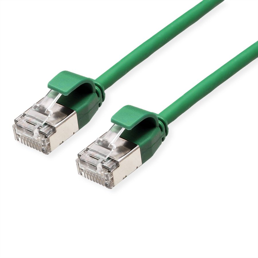 ROLINE F/UTP DataCenter Patchkabel Cat.6A (Class EA), LSOH, extra dun, groen, 3 m