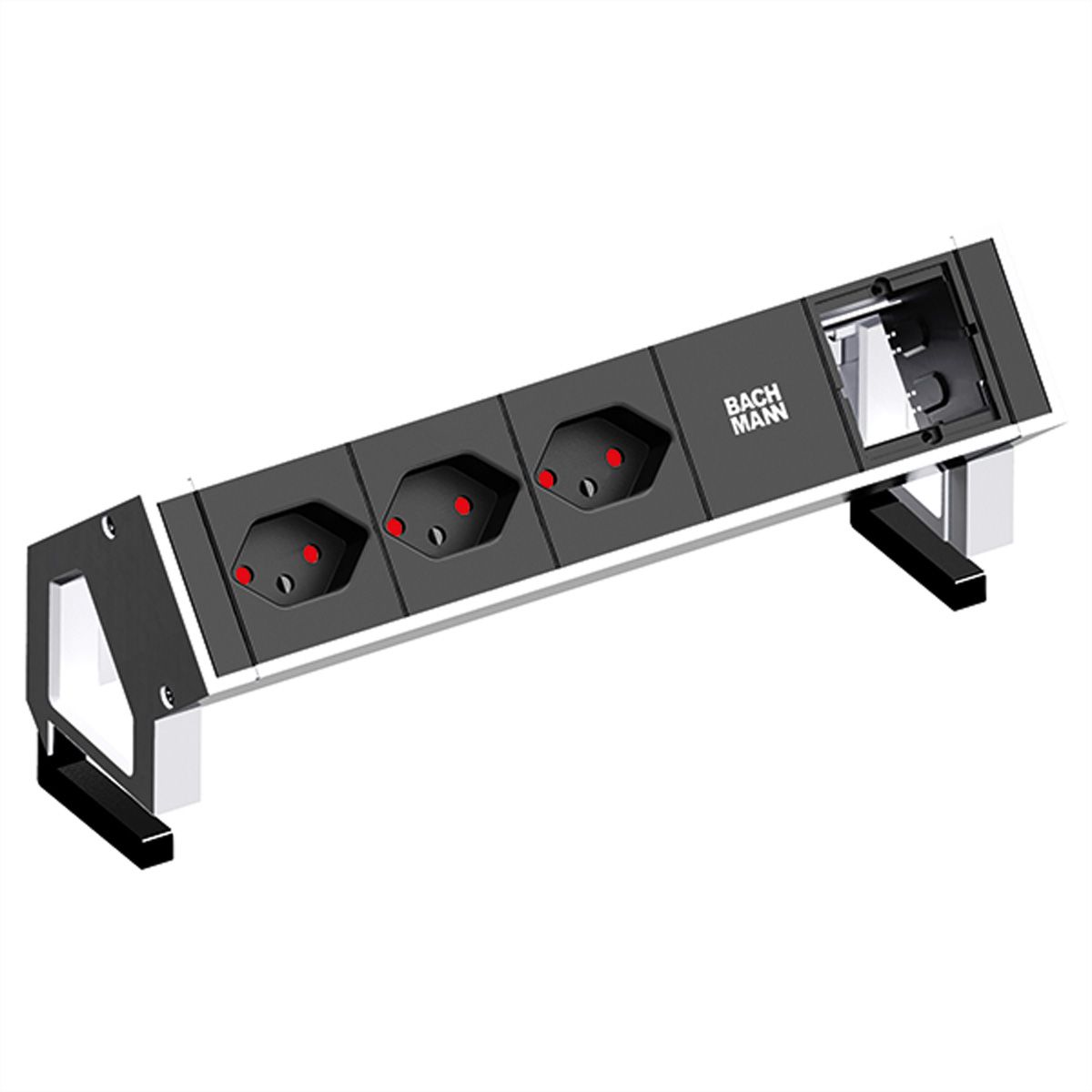 BACHMANN DESK2 3xCH T13 90° 1xCM, Stroom 0,2m GST18 RAL9010, Zwitserland