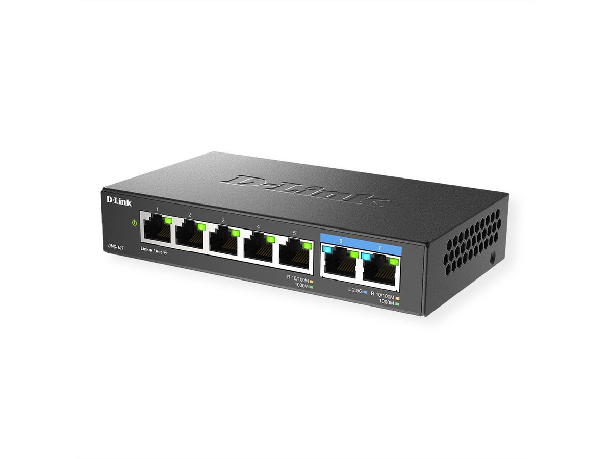 D-Link DMS-107/E 7-poorts switch Multi-Gigabit onbeheerd