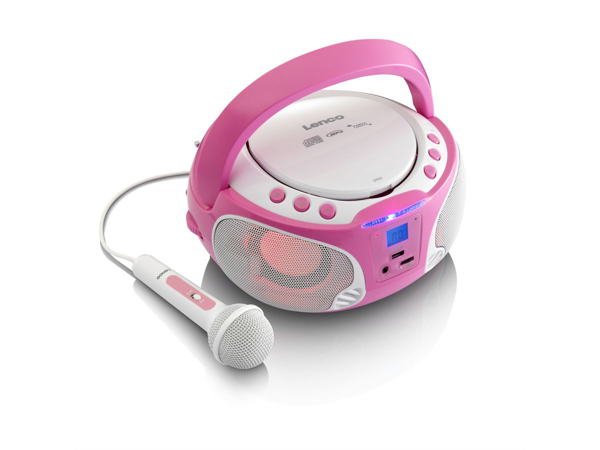 Lenco CD speler SCD-650, Roze, lichteffect