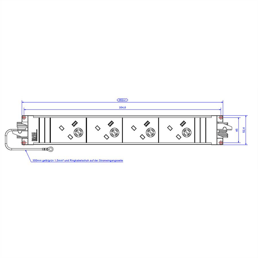 BACHMANN STAPPENSTEUN 4xUK 45° 3,15A GST18, zwart