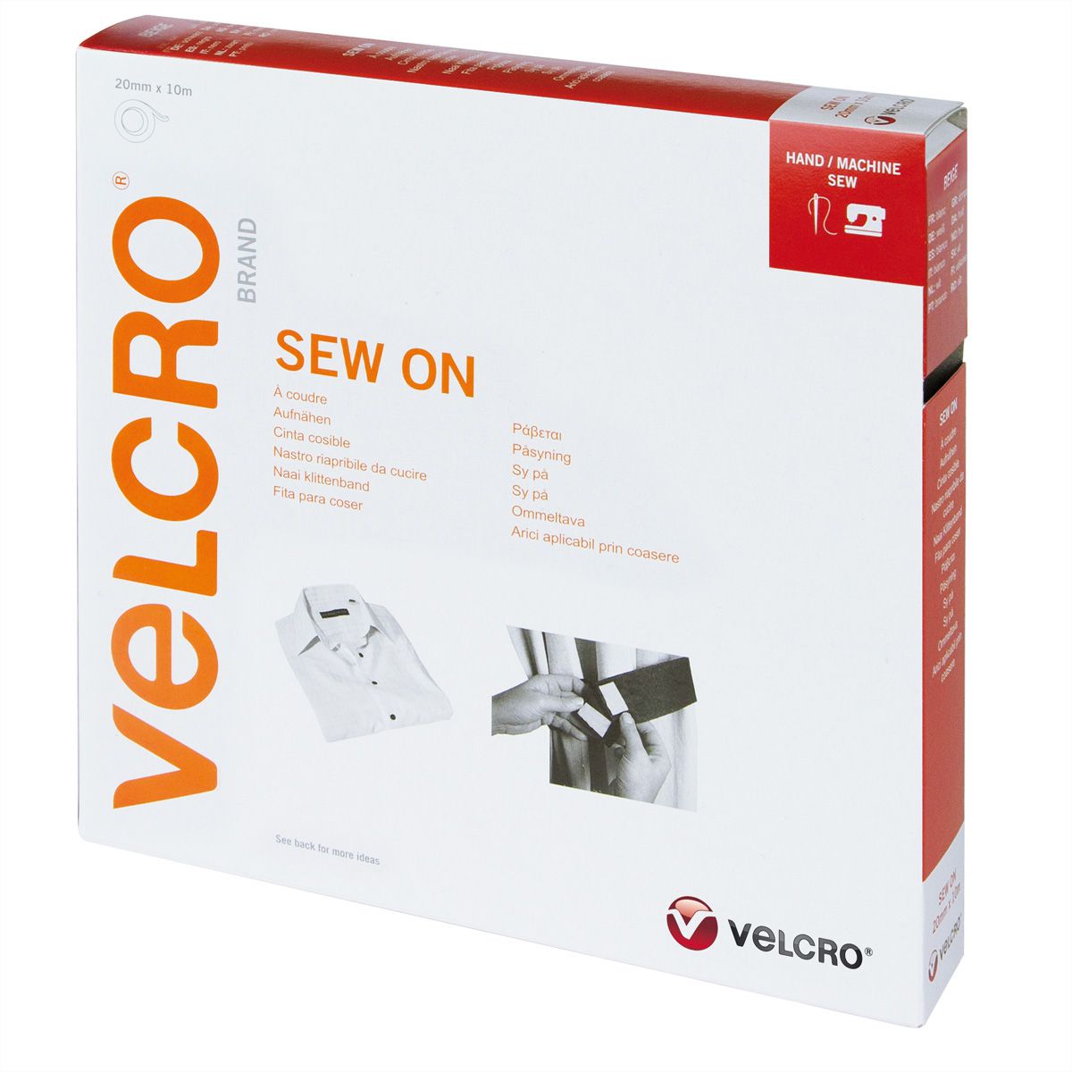 VELCRO® klittenband met haken en lussen om te naaien 20 mm x 10 m beige