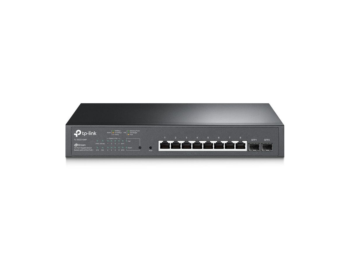 TP-Link JetStream TL-SG2210MP netwerk-switch Managed L2/L2+ Gigabit Ethernet (10/100/1000) Power over Ethernet (PoE) 1U Zwart