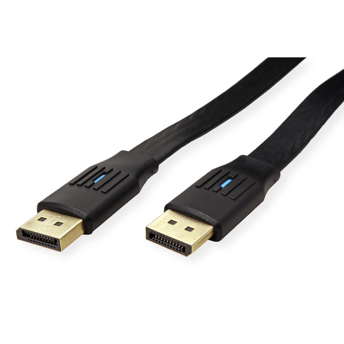 VALUE Flat DisplayPort Cable, v1.4, DP-DP, M/M, black, 1 m