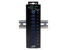 EXSYS EX-1580SHMVS Managed, Netzwerk-teilbarer 10-Port USB 3.2 Gen 1 Metall HUB, 15KV ESD Schutz