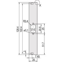 SCHROFF Voorpaneel, vlak, Refrofit Afscherming, D-Sub uitsparing, 3 HE, 4 HE, 1 x 9 Pen, 2,5 mm, Al, geanodiseerd vooraan, geleidend achteraan