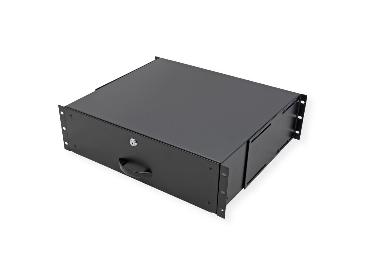 ROLINE 19-inch toetsenbordlade 3 U, 400mm diep afsluitbaar zwart