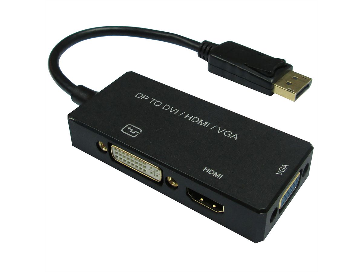 VALUE Adapter DisplayPort - VGA / DVI / HDMI, v1.2, Actief