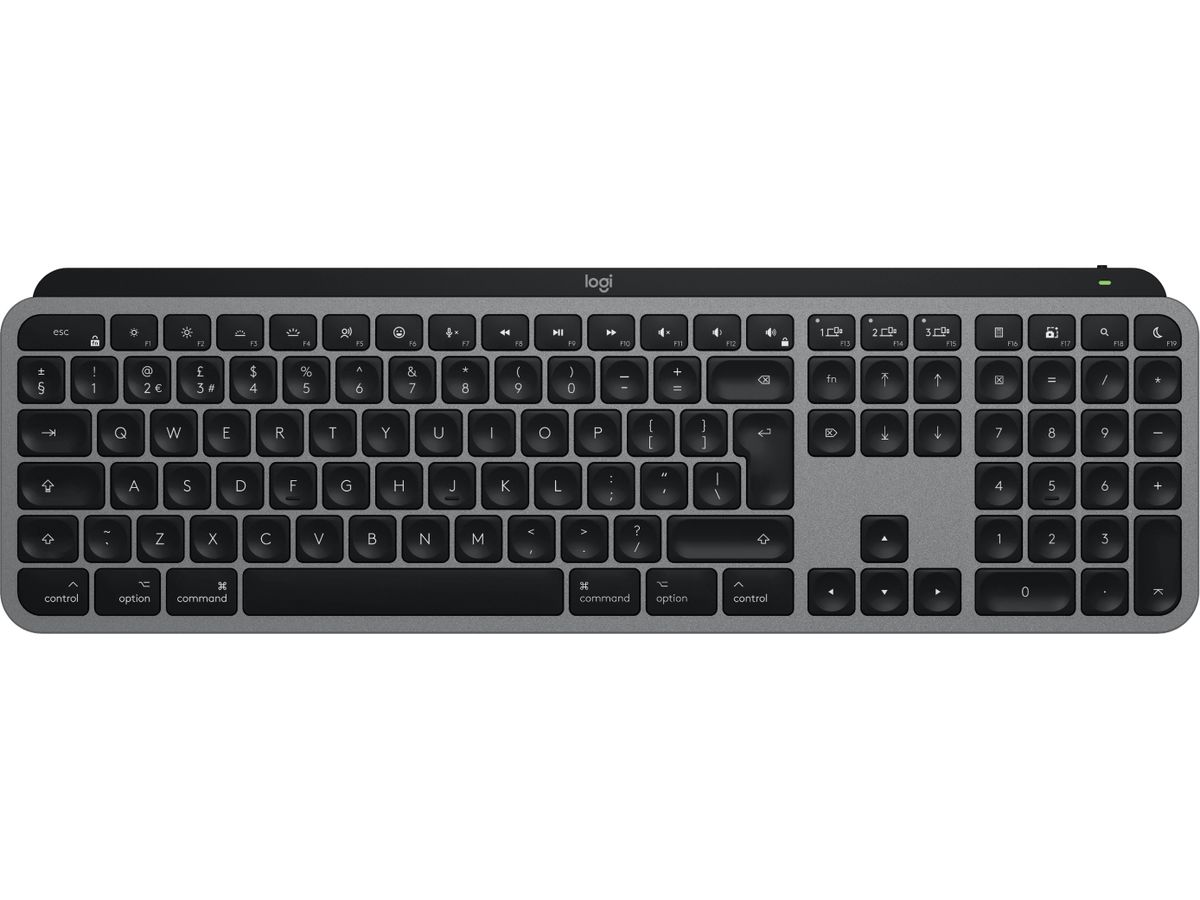 Logitech MX Keys S for Mac keyboard Office RF Wireless + Bluetooth QWERTY UK English Aluminium, Black