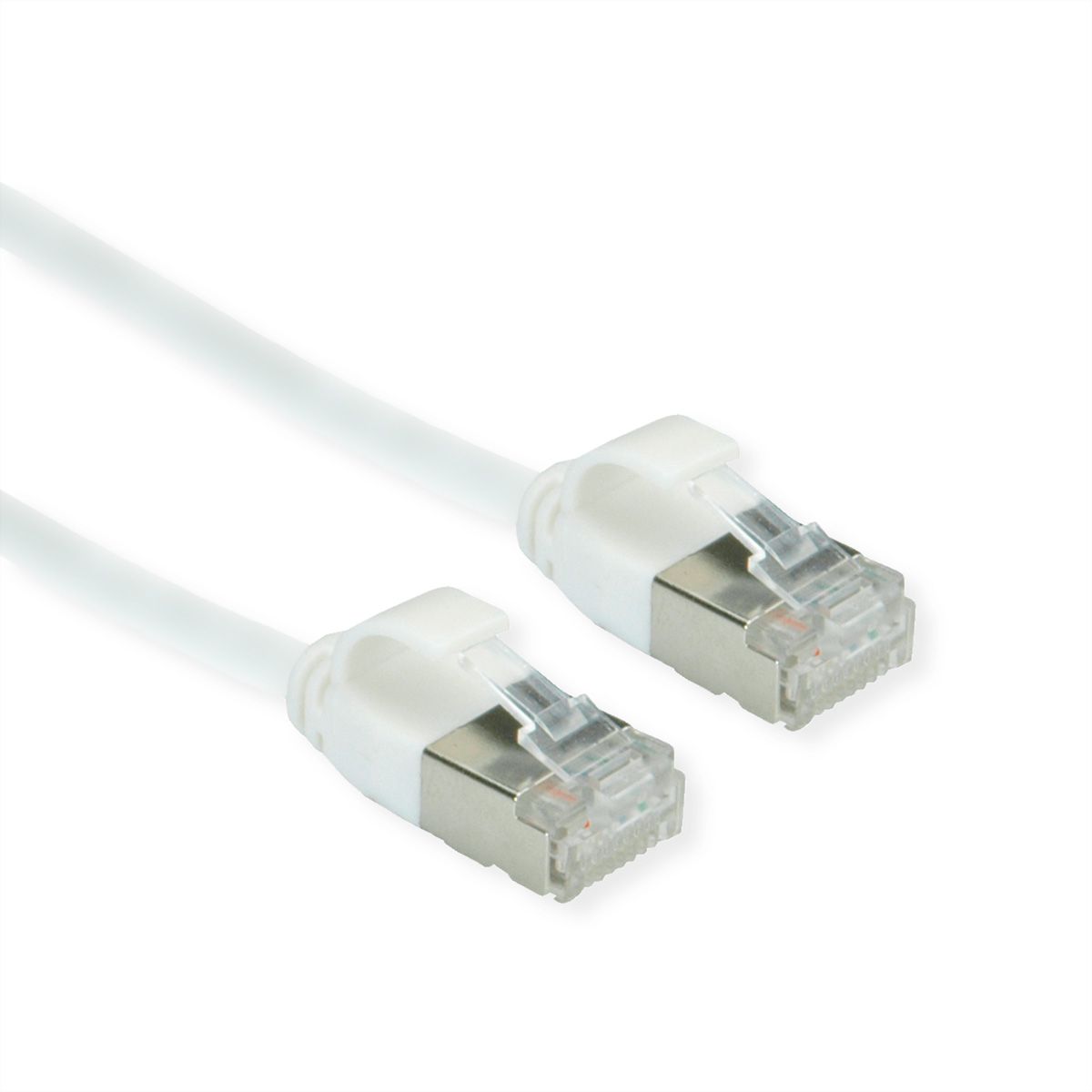ROLINE GREEN F/UTP DataCenter Patchkabel Cat.6A (Class EA), LSOH, extra dun, wit, 0,15 m