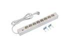 BACHMANN 19'' PVC 8x socket strip with earthing contact, 2.0m earthing contact plug