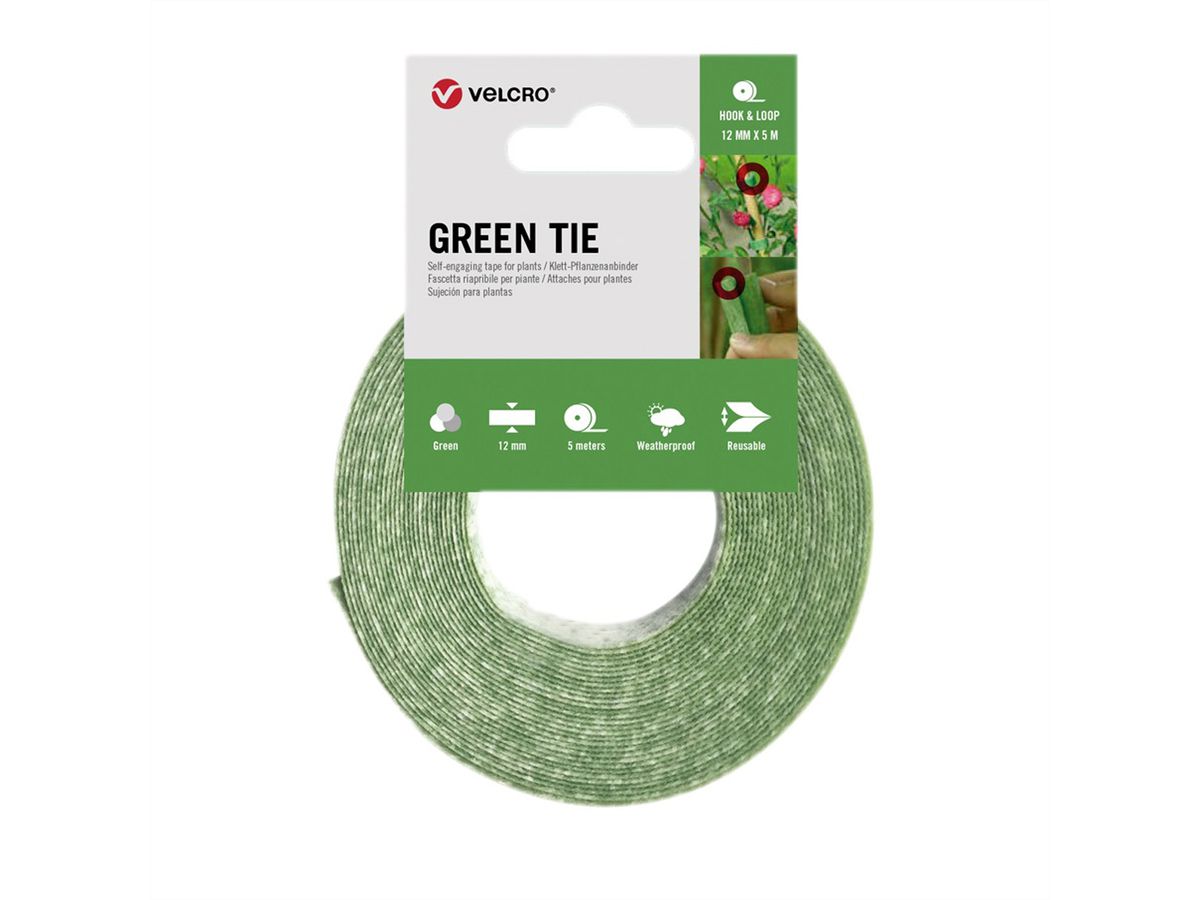 VELCRO® Green Tie 5m zelfsluitende tape 12mm groen