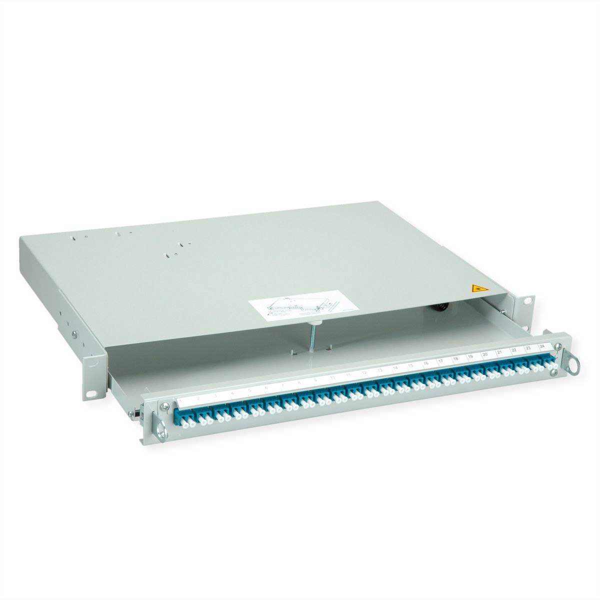 TELEGÄRTNER PROFI V LWL-Panel mit Kupplungen, 24x LC Duplex, blau, OS2