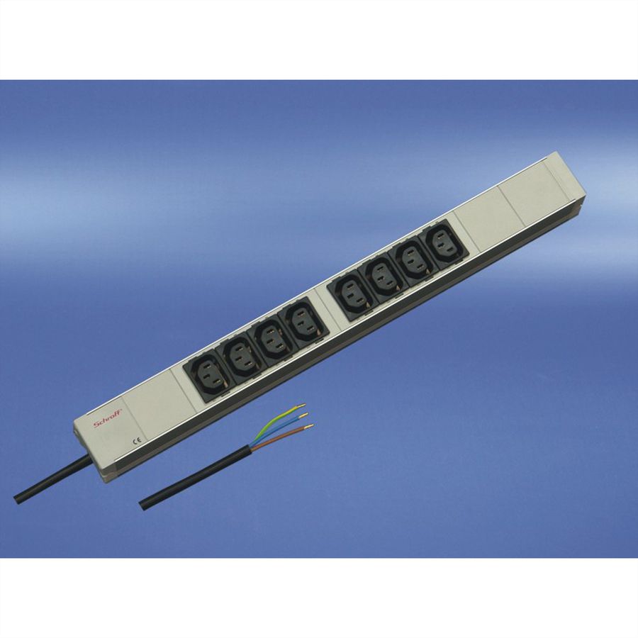 SCHROFF Socket Strip, IEC C13 With Open End Connection Cable, 8x IEC C13, 19"
