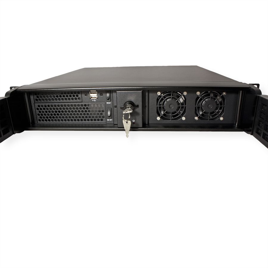 19" serverbehuizing, 2U, kort, IPC 2U 2098-SK, zwart