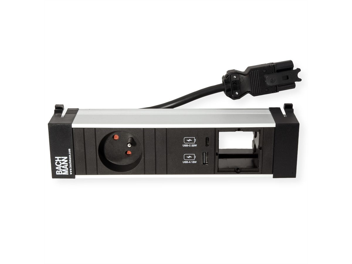 BACHMANN POWER FRAME S 1xUTE 1xCM 1xUSB A/C 22W 0.2m GST18