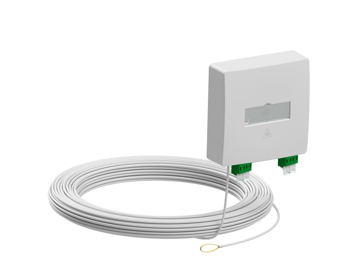 d.center® Gf-TA 42, vorkonfektioniert & terminiert, bestückt mit 2x LCD/APC Kupplung & 2x LC/APC-Duplex-Kabel, 30 m