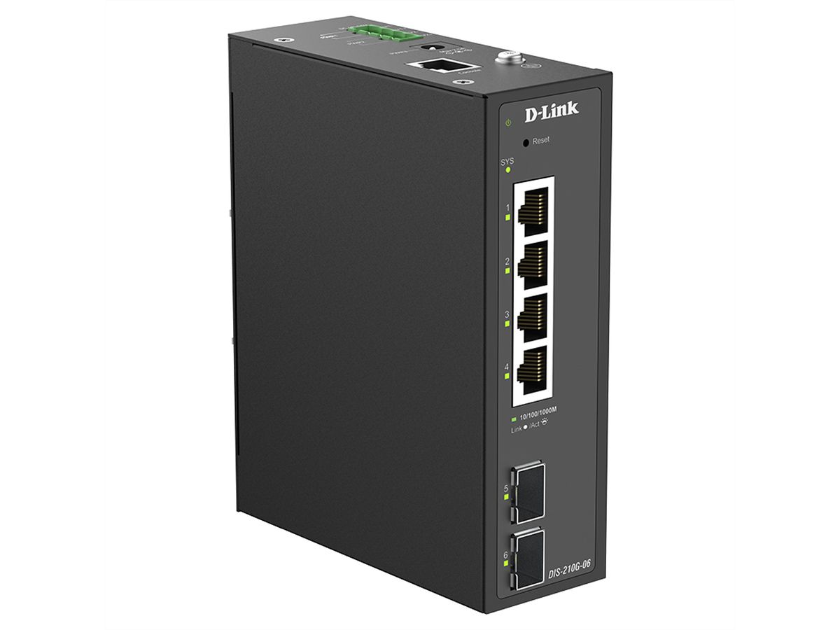 D-Link DIS-210G-06 6-Port Switch, Smart Managed Gigabit Industrial