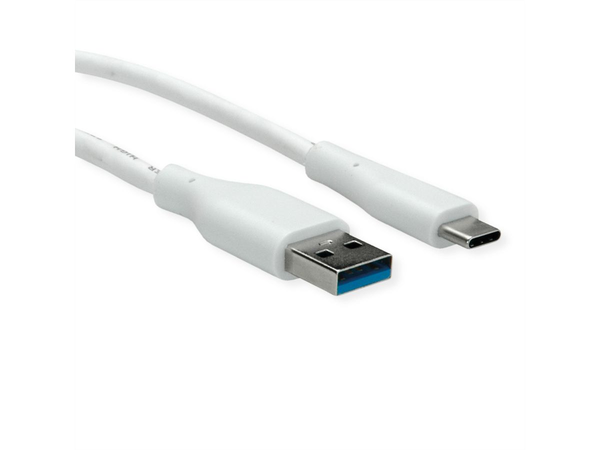 VALUE USB 3.2 Gen 1 kabel, A-C, M/M, wit, 3 m