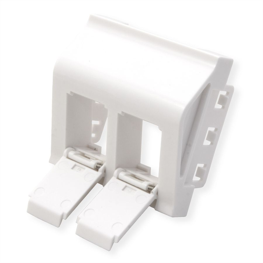 METZ CONNECT Keystone aansluitdoos 45x45 mm, 2-poorts ongemonteerd, zuiver wit RAL 9010