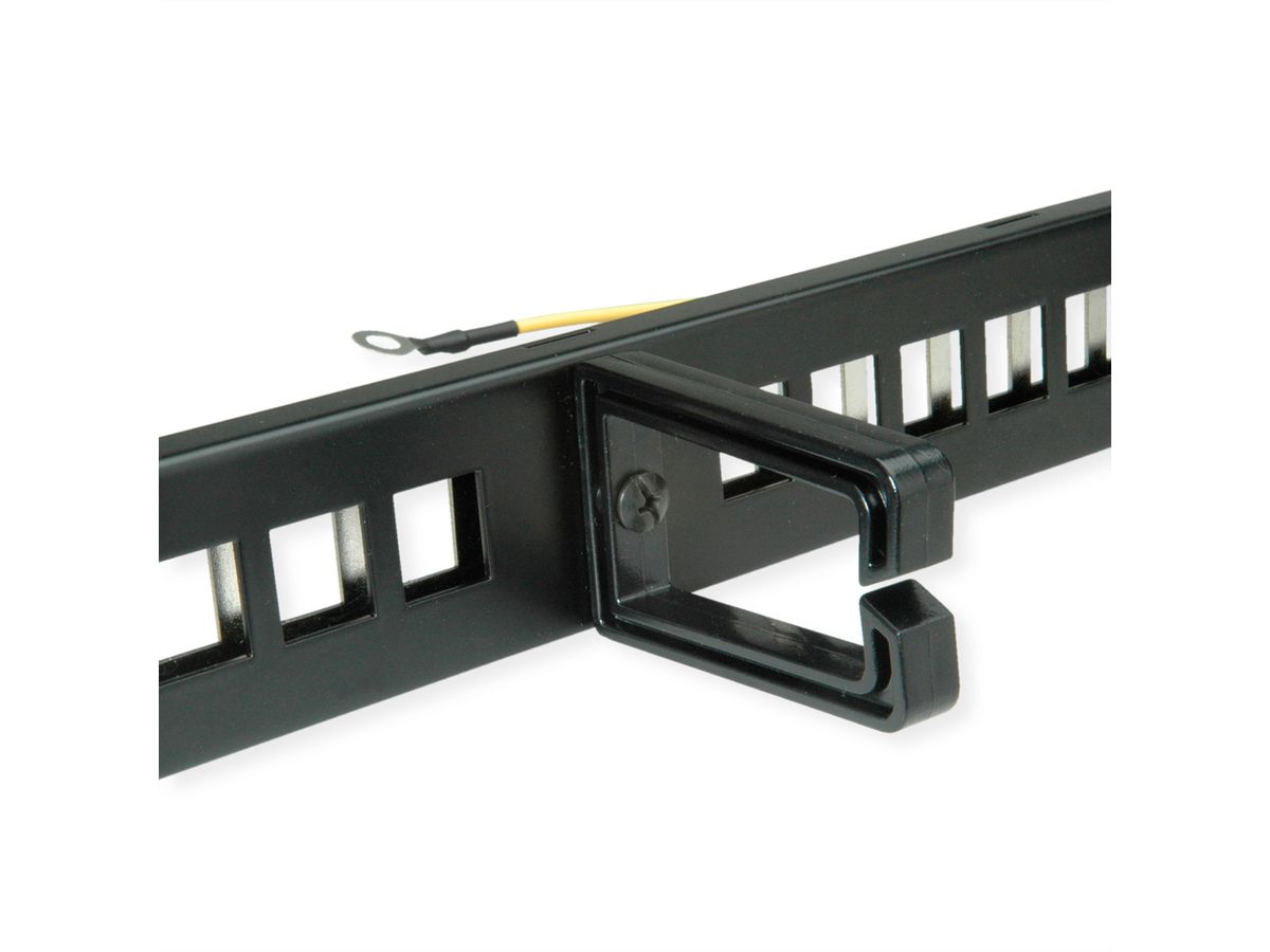 ROLINE Keystone 19'' Module Frame, 16 Ports, shielded, black