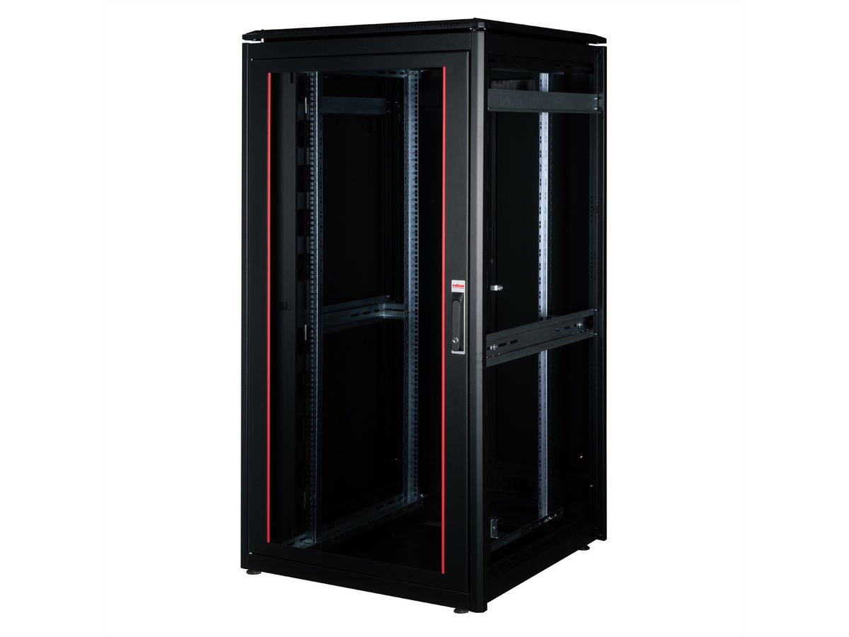 ROLINE 19-inch netwerkkast Pro 32 U , 800x800 BxD Glazen deur zwart