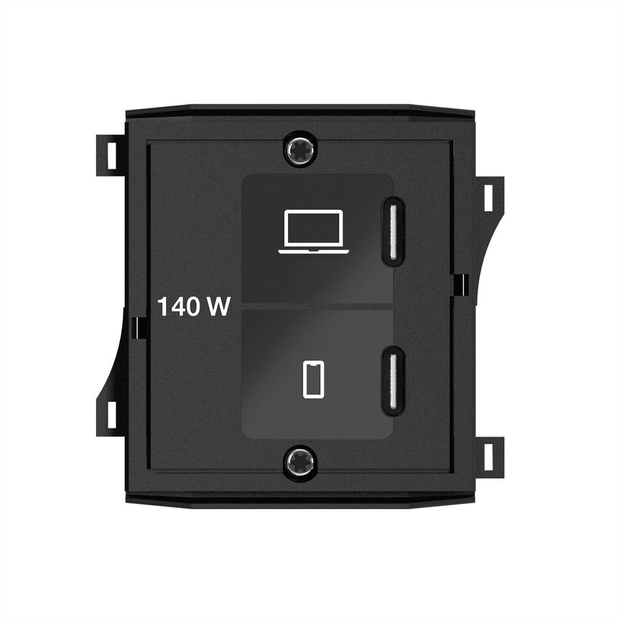 BACHMANN Custom Modul 1xUSB C/C 140W, ITA Bundle RAL9005