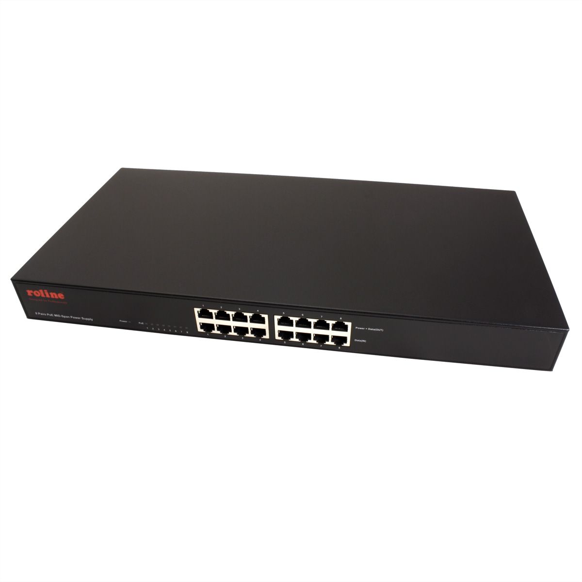 ROLINE 19" PoE MID-Span Power Supply, 8 Midspanports