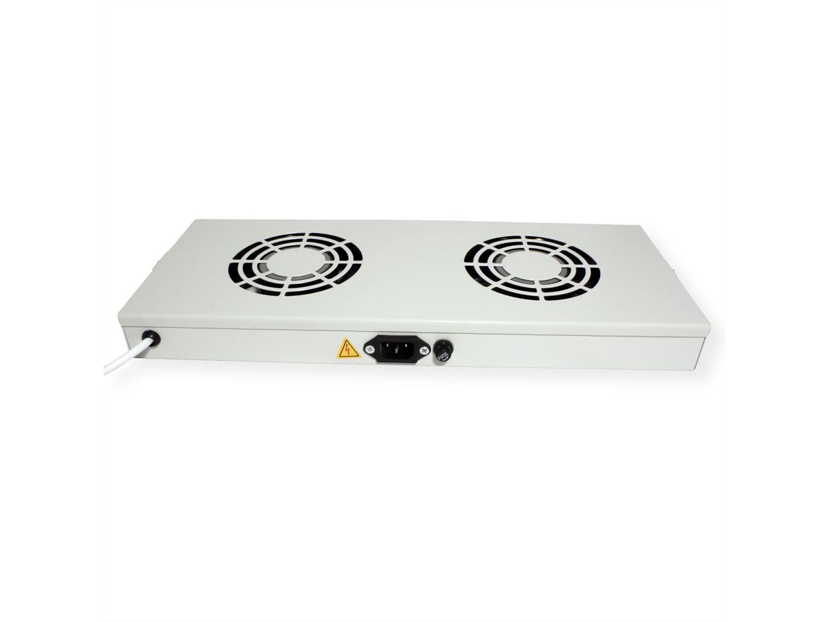 ROLINE 19-inch ventilatorunit 2 ventilatoren , Thermostaat grijs