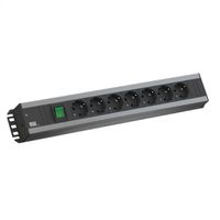 BACHMANN Craftsman socket strip 7x earthing contact, switch, 19-inch rack compatible, 2 m