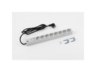 BACHMANN 19" socket strip, 8-way with ÜS without switch