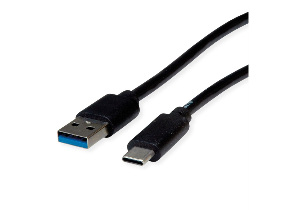 ROLINE RM USB 3.2 Gen 1 Cable, A-C, M/M, black, 0.5 m