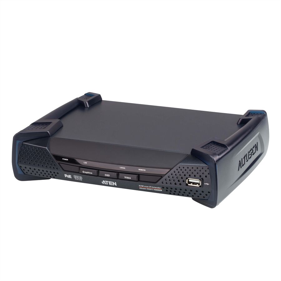 ATEN KE6912R DVI-D Dual Link KVM Over IP-extender met PoE ontvanger