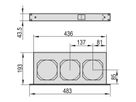 SCHROFF 19" ventilatoreenheid, 1 HE, met frontswitch, 3 ventilatoren, 24 VDC