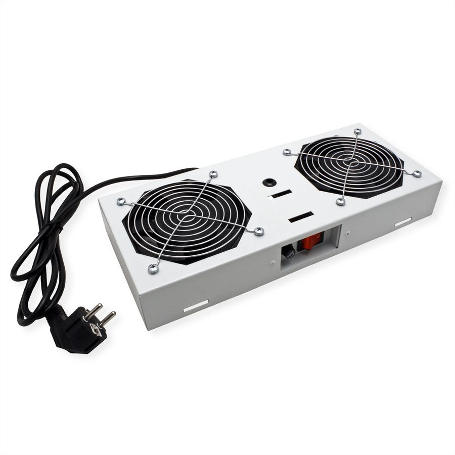 ROLINE ventilatorunit met 2 ventilatoren , voor 19 inch wandbehuizing grijs