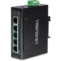 TRENDnet 5-poorts industriële Gigabit PoE+ DIN-rail Switch