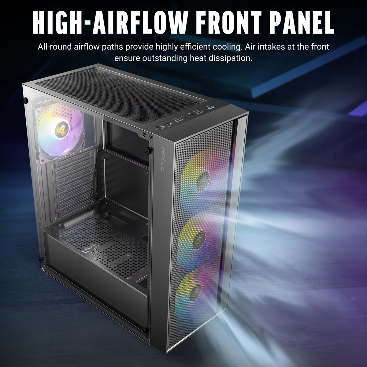 ANTEC AX65 ARGB PC case Midi Tower Gaming ATX, black